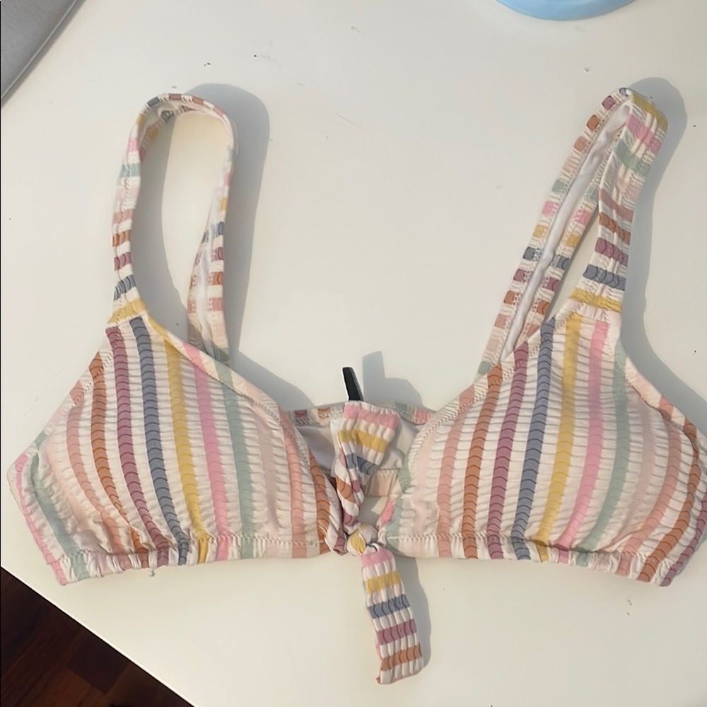 Madewell Colorful Striped Bikini Top
